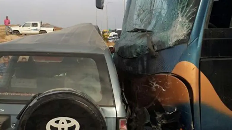 זירת התאונה הבוקר