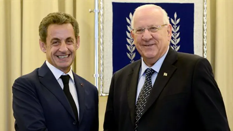 נשיא המדינה עם הנשיא הצרפתי לשעבר 