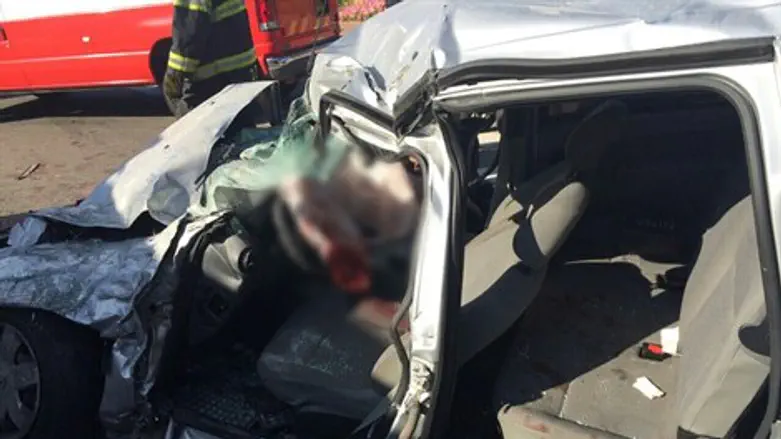 זירת התאונה הבוקר