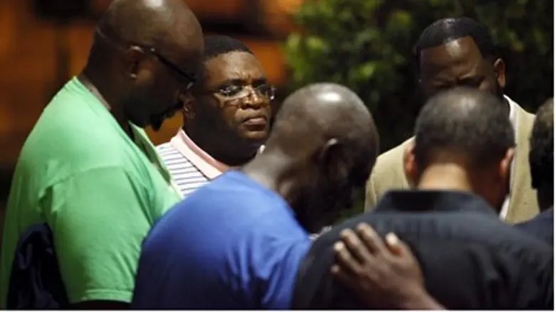 Prayer outside Emanuel AME Church