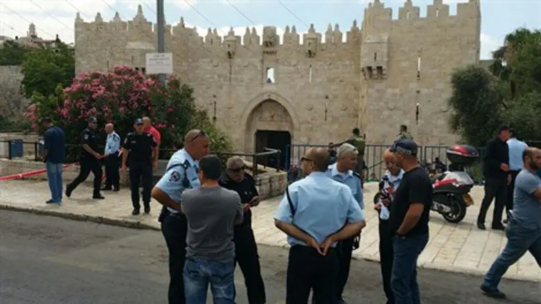 זירת הפיגוע בשער שכם