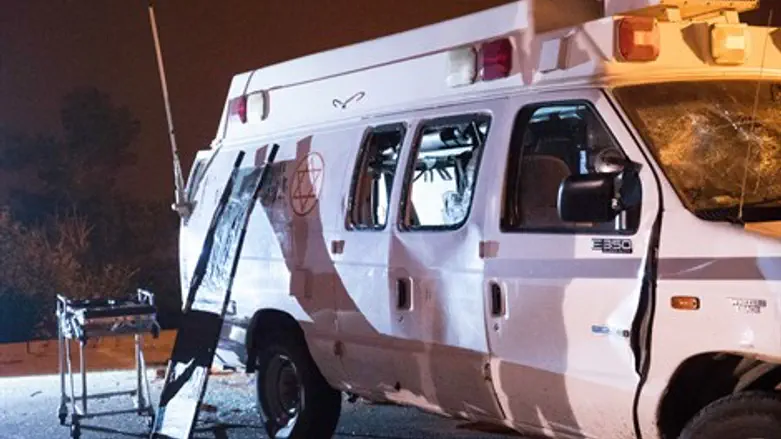 האמבולנס שהותקף ע"י מתפרעים דרוזים