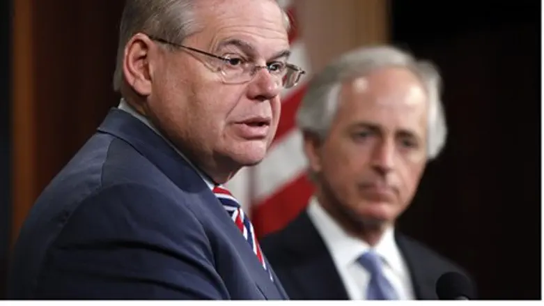 Senators Robert Menendez, Bob Corker