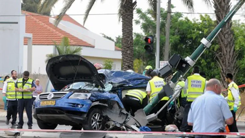 זירת סיום פיגוע הדריסה