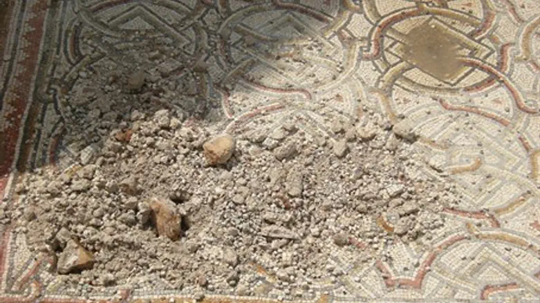 Damaged mosaic (illustrative)