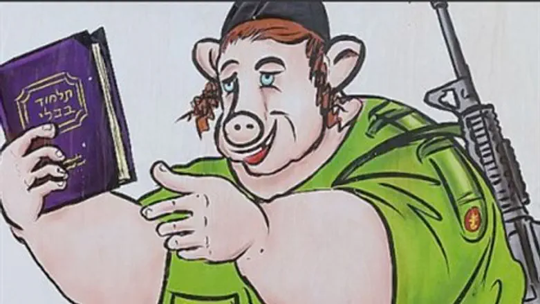 One of the posters distribute by the activists Glikman is suing