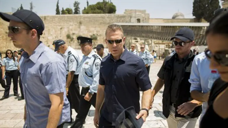 Internal Security Minister Gilad Erdan, about to ascend Temple Mount