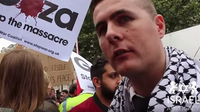 Anti-Israel protester 'explains' the Holocaust