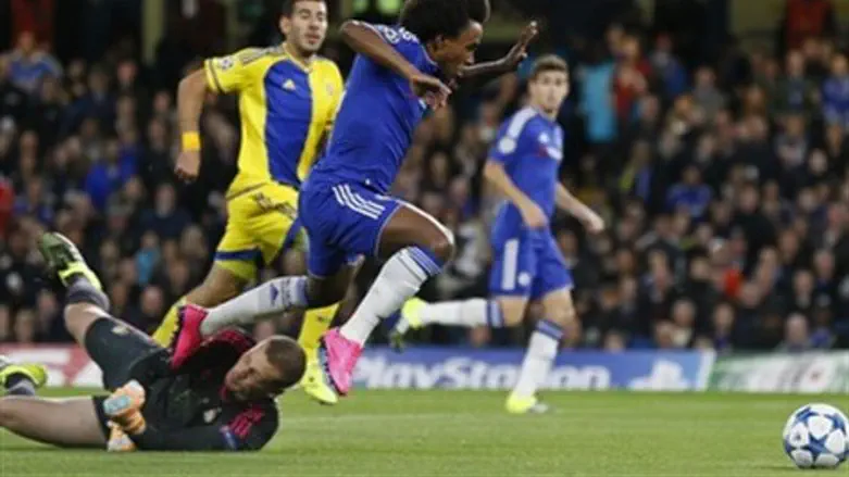 וויליאן מוכשל ברחבת הצהובים. הערב.