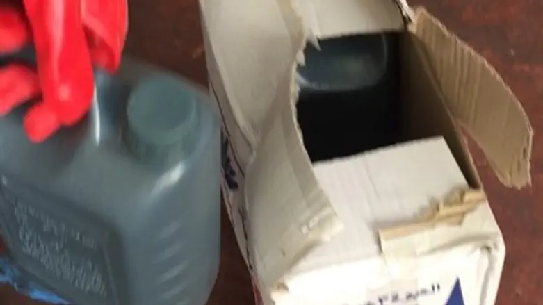 Some of the seized phony 'paint thinner'