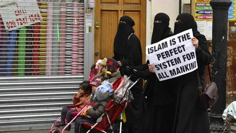 Muslims in the West (illustration)