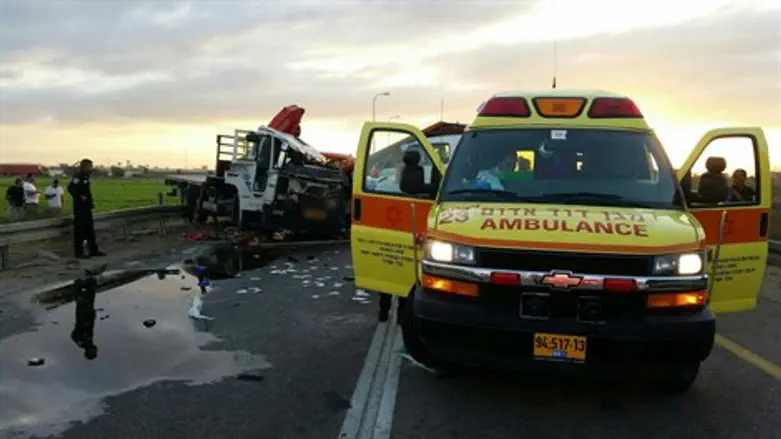 זירת התאונה הבוקר