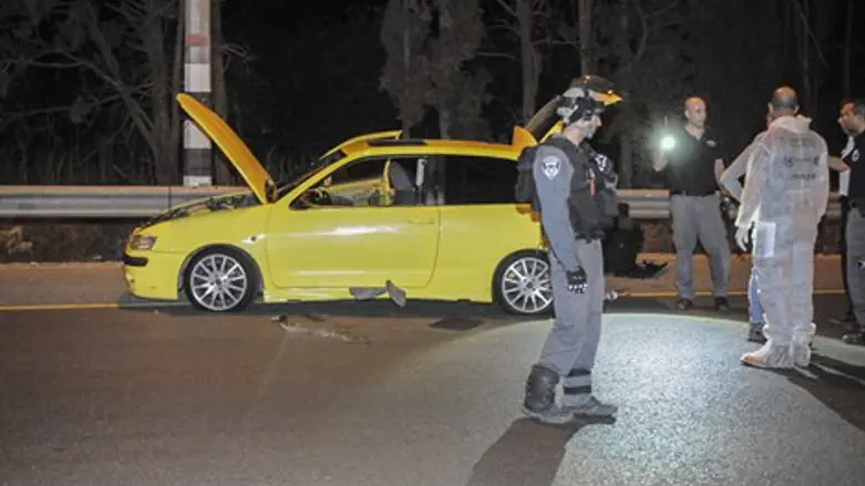 זירת הפיגוע סמוך לגן שמואל