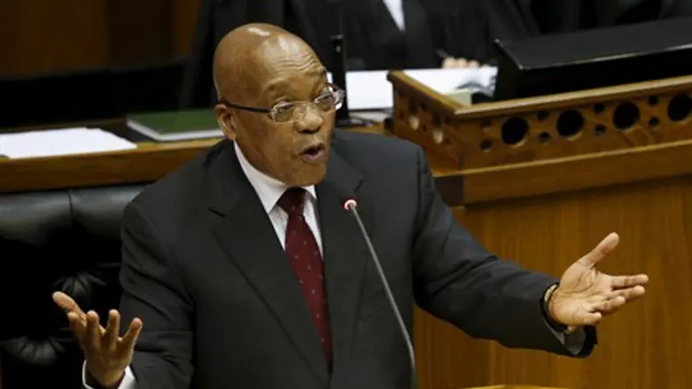 South African President Jacob Zuma in parliament in Cape Town