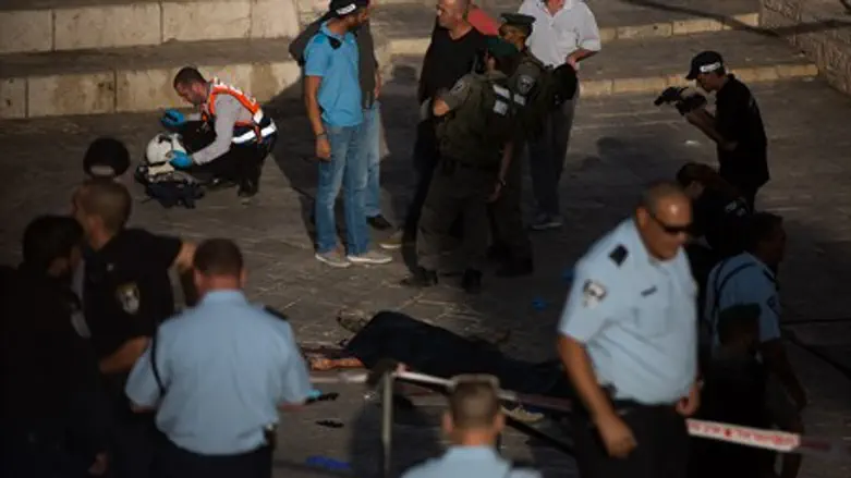 "Unarmed" terrorist with knife nearby