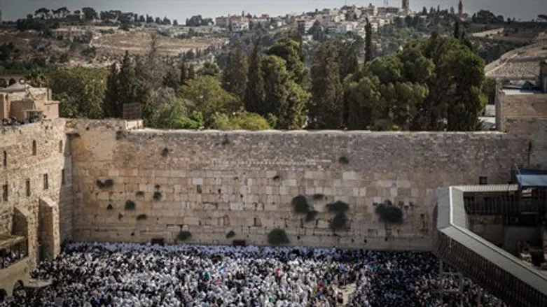 Priestly blessing at Kotel (Western Wall)