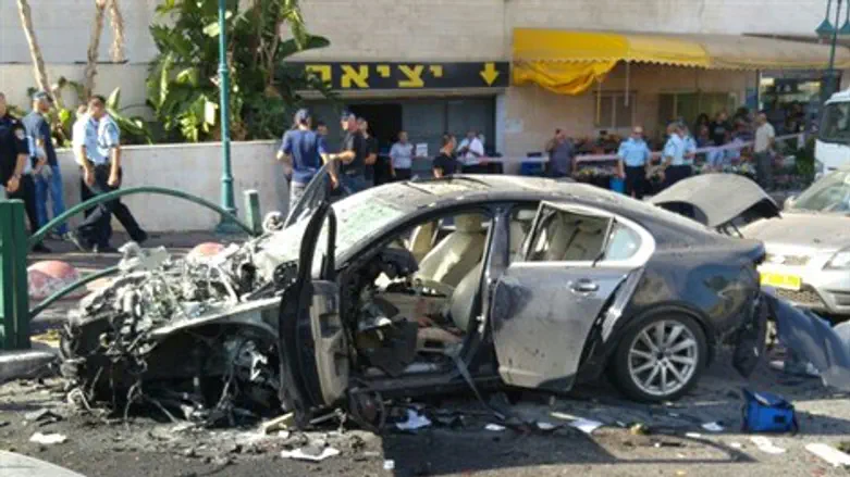 הרכב בו אירע הפיצוץ בחדרה