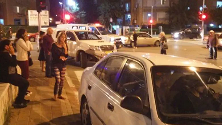 Scene of Netanya stabbing