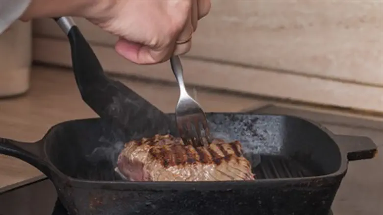Steak in Griddle Pan
