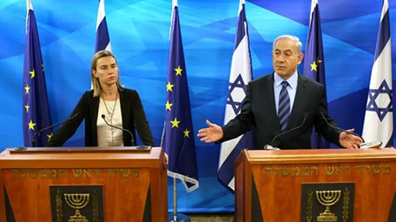 EU foreign policy chief Federica Mogherini with Prime Minister Netanyahu