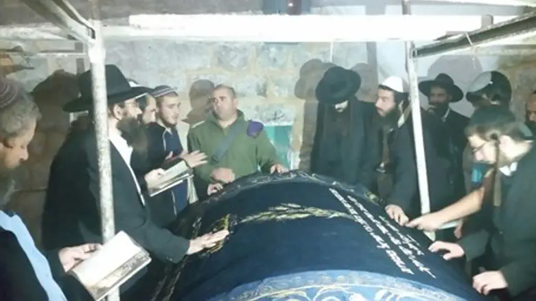 The scene at the Tomb of Joseph Wednesday night