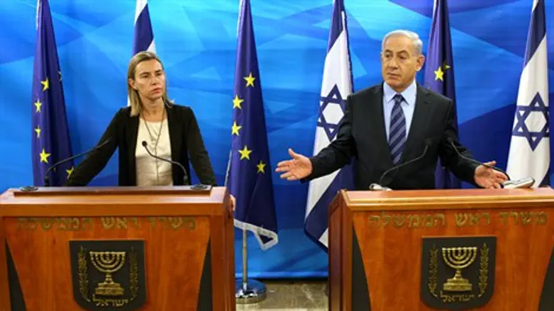 EU foreign policy chief Federica Mogherini with Prime Minister Netanyahu