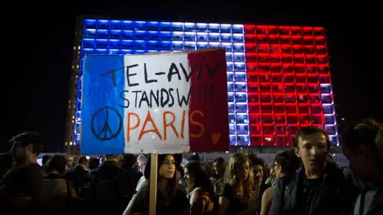 Rally in Tel Aviv in solidarity with France