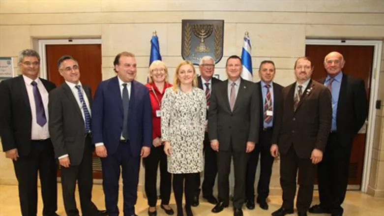 The European Parliament delegation at the Knesset Tuesday