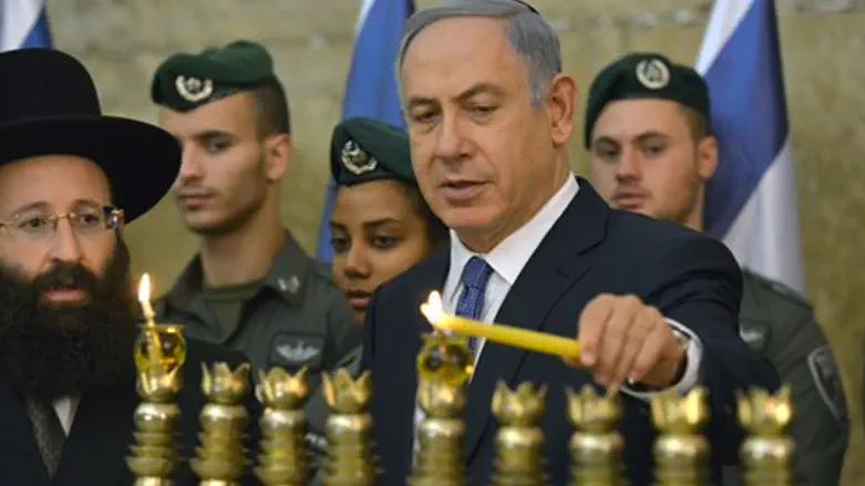 נתניהו בהדלקת נר ראשון 