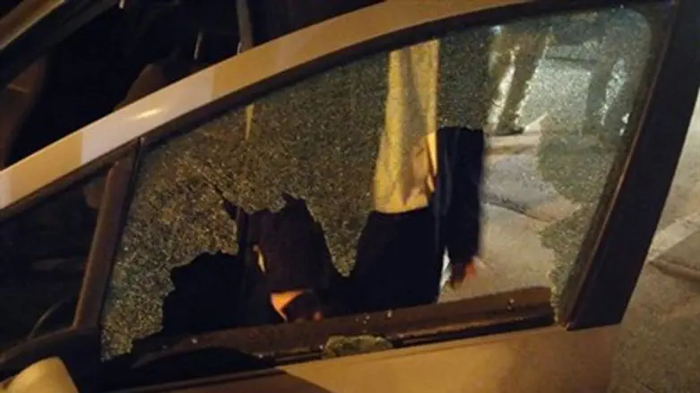 The rabbi's car after the attack.