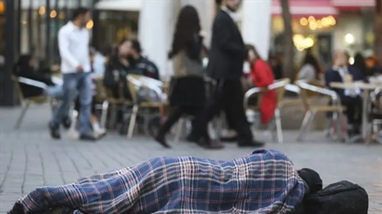 Homeless man in Jerusalem (illustration)