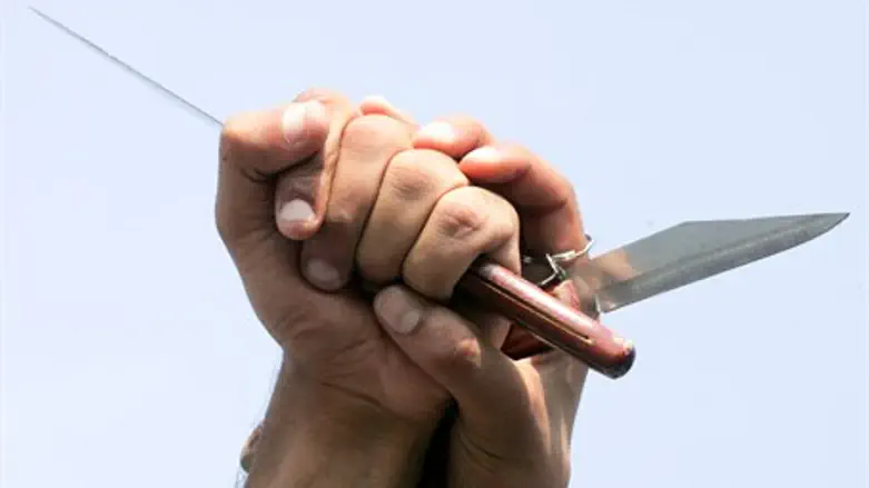 Arab terrorists brandish knives