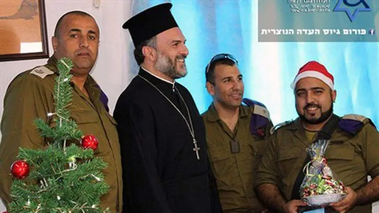 Father Gabriel Naddaf at Monday's Christmas party
