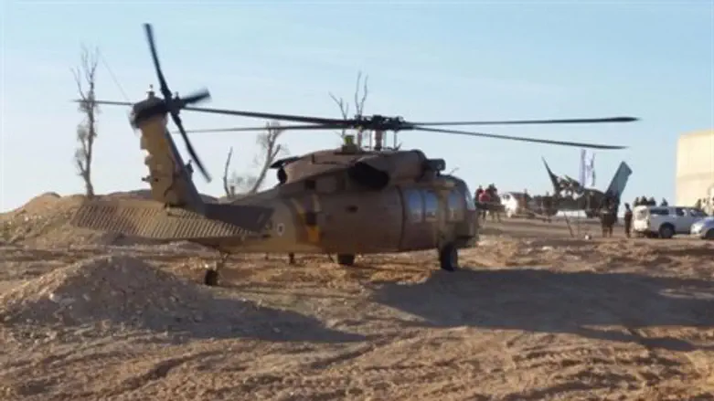 Helicopter that evacuated the wounded soldier
