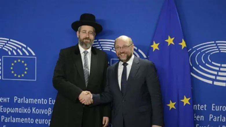 הרב הראשי דוד לאו עם נשיא הפרלמנט האירופי