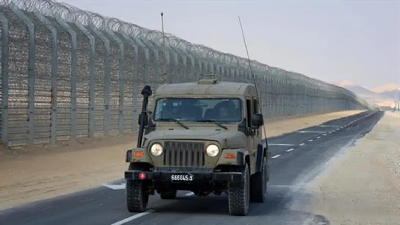 View of construction of the fence between Israel and Egypt.