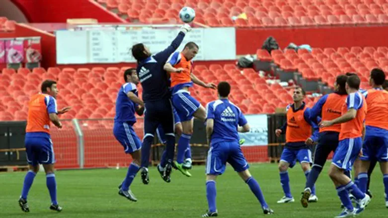 אימון של נבחרת ישראל. עדיין ללא מאמן