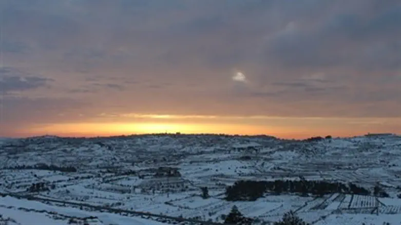 Snow in northern Israel
