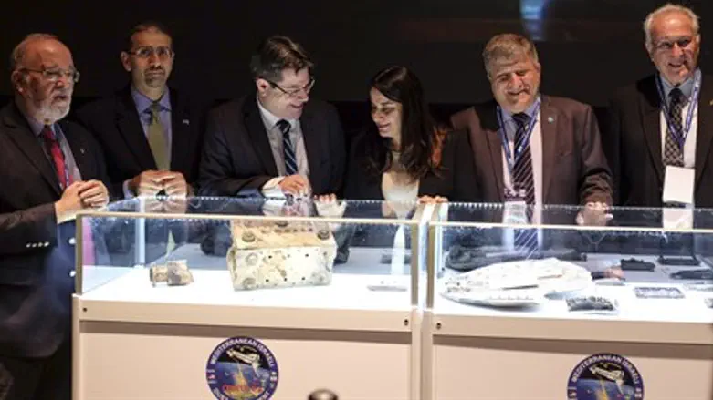 Remains of space shuttle columbia at Ilan Ramon Space Conference