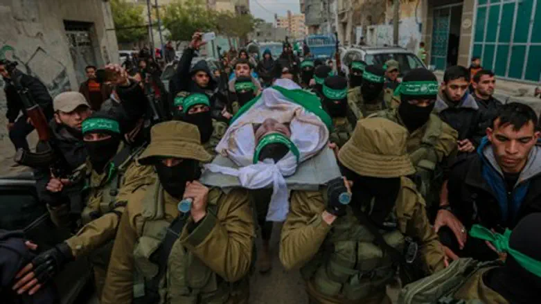 Funeral for Hamas terrorist killed in tunnel collapse