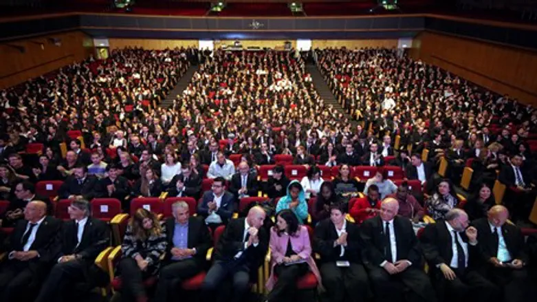 Newly graduated lawyers seen at their graduation ceremony at the Jerusalem congress center