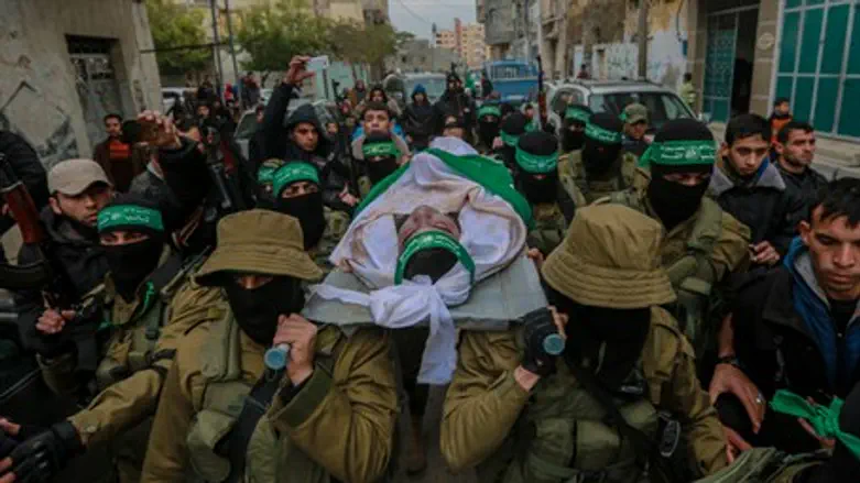 Funeral for Hamas terrorist killed in tunnel collapse