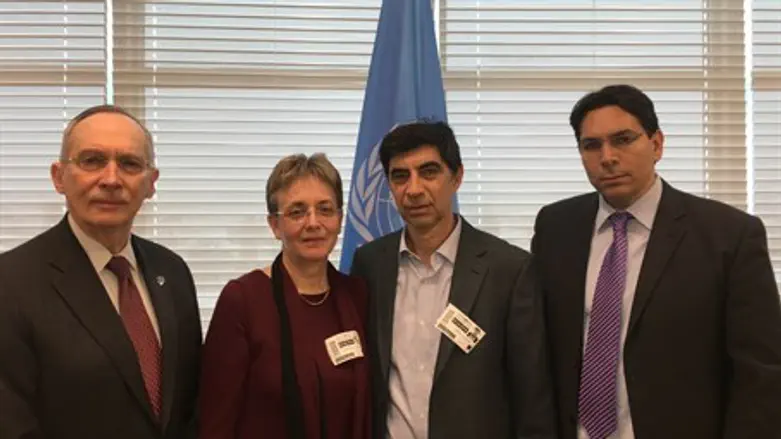 L to R: Right: Edmund Mulet, Mr. and Mrs. Goldin, and Danon