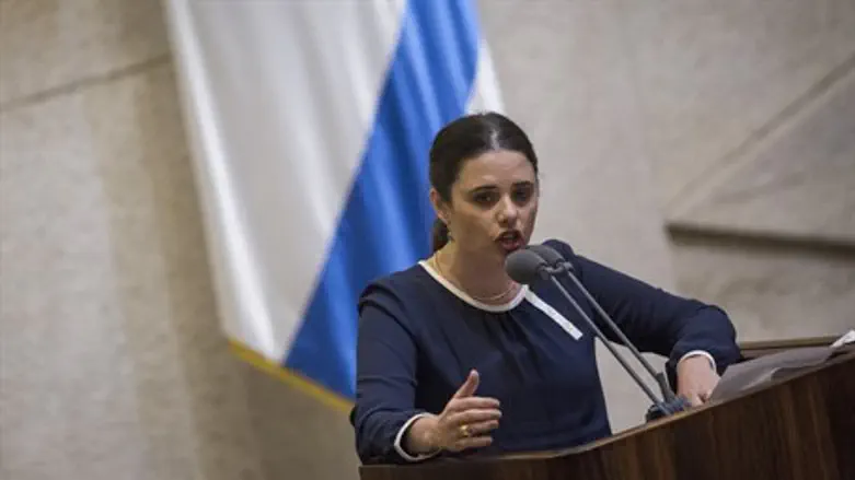 Shaked speaks before vote on Transparency Law