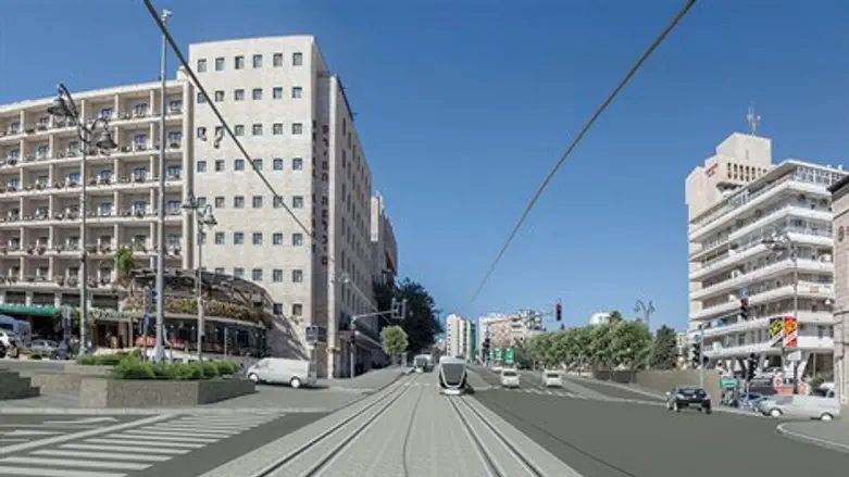 הדמיית "הקו הכחול" ברחוב קינג ג'ורג'