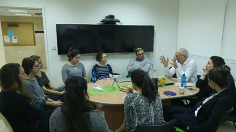 MK Trajtenberg with seminary girls