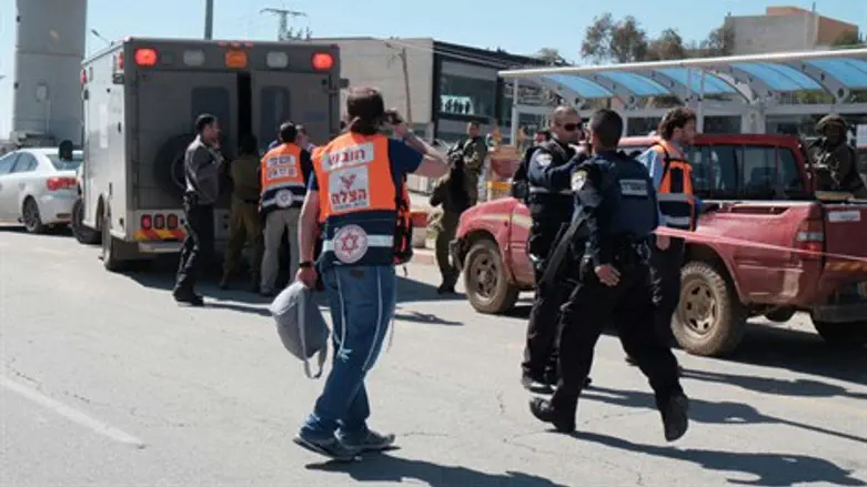 זירת הפיגוע בצומת הגוש