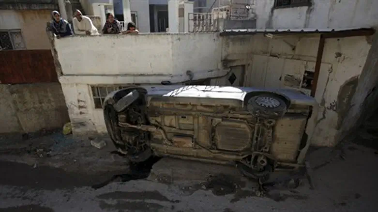 Aftermath of battle in Qalandiya