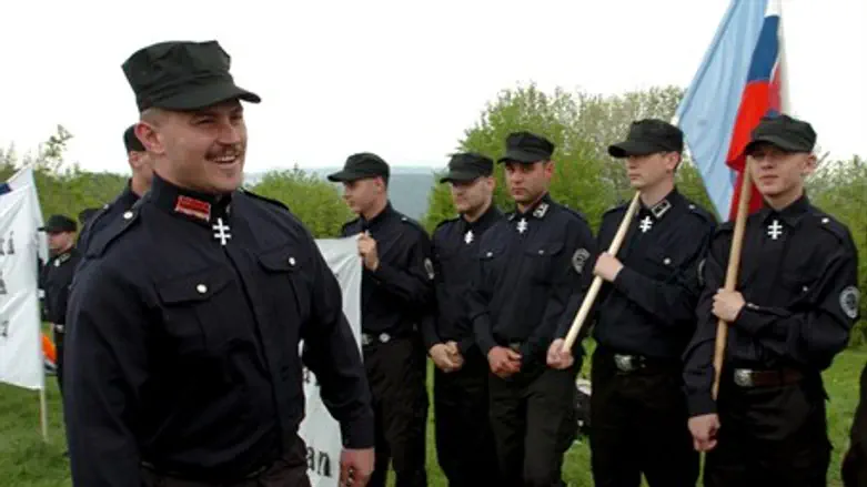 'Our Slovakia' party members in Nazi-esque uniforms