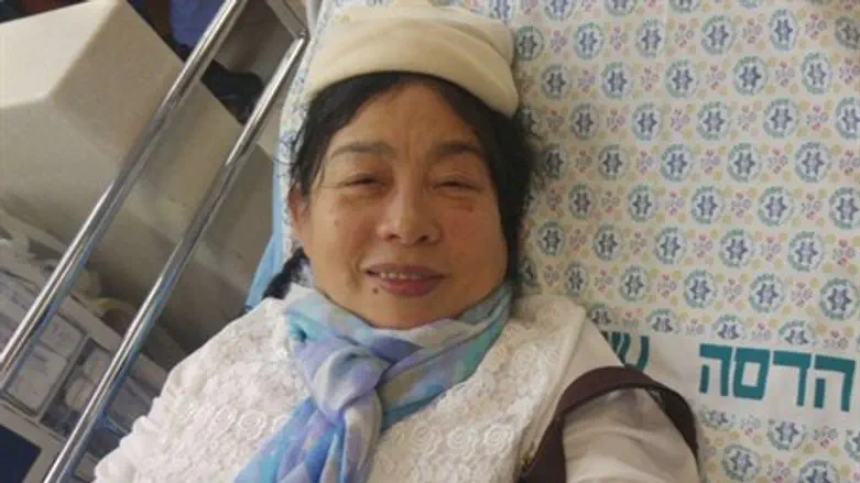 Японка, раненая камнеметателем